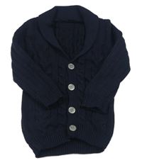 Tmavomodrý prepínaci copánkový sveter