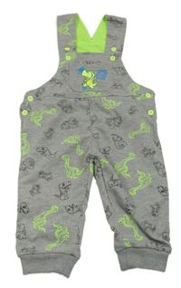 Šedé laclové tepláky s dinosaury Kugo
