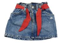 Modrá riflová paper bag sukně s páskem Primark