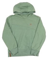 Světlekhaki mikina so srdiečkami a kapucňou YIGGA