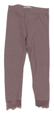 Pudrově fialové legíny s čipkou Reserved