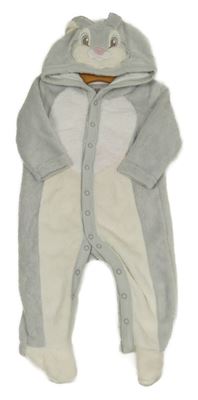 Nové - Sivo-biela chlpatá kombinéza s kapucí - Thumper Disney