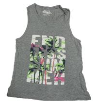 Šedé tílko s nápisem Alive