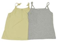 2x top - šedý + žlutý 