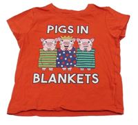 Červené tričko s prasátky 