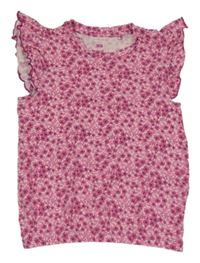Růžovo-květované tričko WE