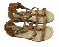 Hnědé páskové sandály s korálkami Graceland vel.32