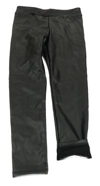 Černé koženkové legíny Calzedonia