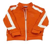 Červeno-biela prepínaci mikina s potlačou Jacardi