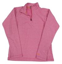 Ružová melírovaná fleecová funkčná mikina TRESPASS