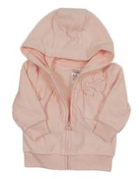 Svetloružová fleecová prepínaci mikina s kapucňou Carter´s