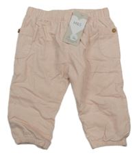 Nové - svetloružové cargo menšestrové podšité nohavice M&S