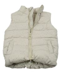 Béžová bodkovaná á šušťáková zateplená vesta Pep&Co