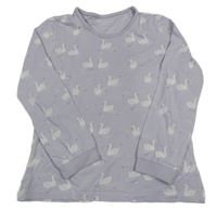 Lila pyžamové tričko s labuťami  Tchibo