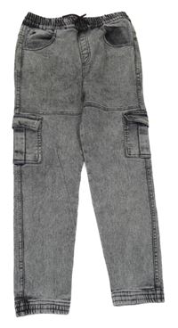 Šedo-černé jogger rifle s kapsami