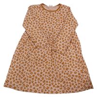 Ružovo-hrdzavé leopardí bavlnené šaty