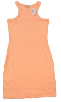 Neonově oranžové žebrované šaty Matalan