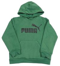 Zelená mikina s logem a kapucí Puma