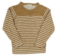 Béžovo-biely pruhovaný sveter H&M