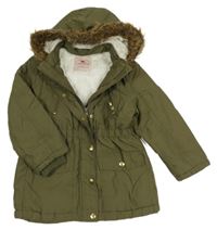Khaki šusťáková zimní parka s kapucí George 
