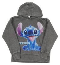 Šedá mikina se Stitchem a kapucí Disney 