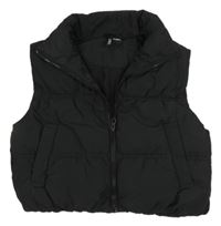 Čierna šušťáková prešívaná zateplená crop vesta H&M