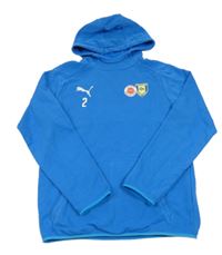 Modrá futbalová mikina s kapucňou Puma