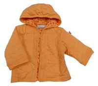 Oranžový bavlněný zateplený kabátek s kapucí Staccato