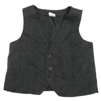 Sivo-čierna kockovaná spoločenská vesta H&M