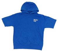 Modrá tepláková vesta s nápisom a kapucňou Next