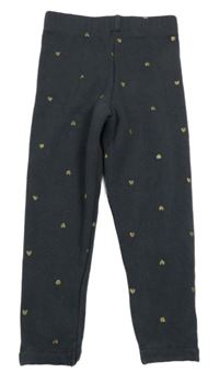 Tmavošedé srdíčkované zateplené legíny Nutmeg 