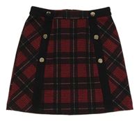 Červeno-čierna kockovaná sukňa River Island