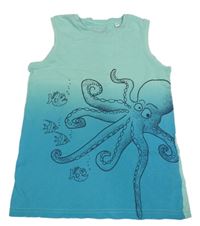 Světlezeleno-modré tielko s chobotnicí C&A