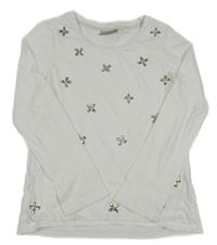 Bílé triko s kamínky Next