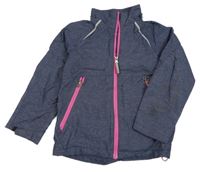 Tmavomodrá šušťáková jarná bunda s H&M