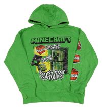Zelená mikina Minecraft s kapucí 