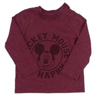 Tmavovínové melírované tričko s Mickey zn. George
