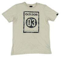 Smetanové tričko s číslem Adidas