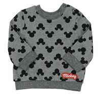 Tmavošedo-biela pruhovaná mikina s Mickey zn. Disney