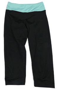 Čierno-mentolové capri športové legíny zn. H&M