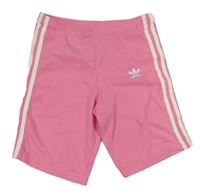 Růžovo-bílé legínové kraťasy Adidas