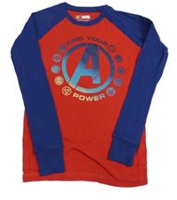 Červeno-tmavomodré pyžamové triko se znakem Avengers GAP
