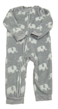 Sivá plyšová kombinéza so sloníky John Lewis