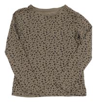 Hnědošedo-čierne vzorované tričko H&M