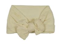 Smetanová vzorovaná čelenka s mašlí 