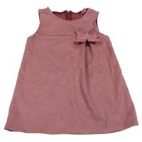 Staroružové semišové šaty s 3D květem