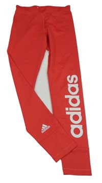 Červené funkčné športové legíny Adidas