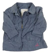 Šedomodrý šušťákový jarný kabát s golierikom Mexx