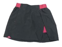 Tmavošedo/růžová šušťáková funkčná tenisová sukňa so všitými kraťasy Quechua