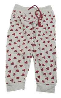 Sivé melírované tepláky so srdiečkami lupilu